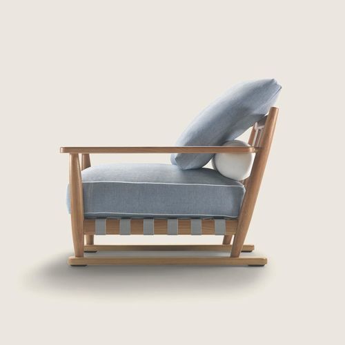 Fauteuil rétro - MERIGGIO - FLEXFORM - en mousse de polyuréthane / en tissu déperlant / en acier