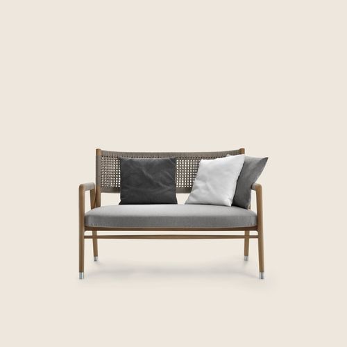 Canapé contemporain - ORTIGIA OUTDOOR - FLEXFORM - en tissu / en contreplaqué / en iroko