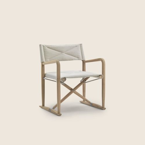 Fauteuil contemporain - LUCHINO OUTDOOR - FLEXFORM - en tissu / en tissu déperlant / en iroko