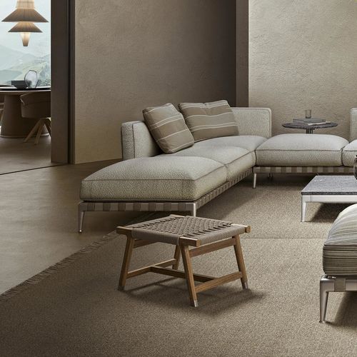 Ottoman contemporain - TONGA - FLEXFORM - en polypropylène / en nylon / en iroko