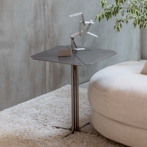 Table d'appoint contemporaine - LUCKY - Flou - en métal / avec piètement en métal / carrée