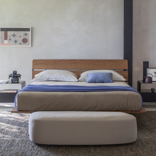 Lit contemporain - TADAO - Flou - double / simple / avec tête de lit