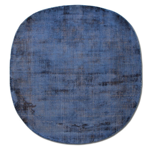 Tapis contemporain - Sate Il Re Blu Royal - G.T.DESIGN - uni / en soie / ovale