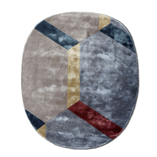 Tapis contemporain - COBBLESTONE NATIVE B - G.T.DESIGN - géométrique / en tencel® / rectangulaire
