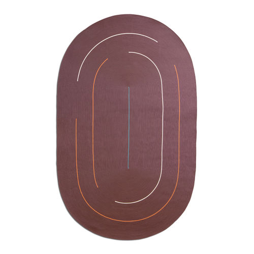 Tapis contemporain - Hula Hoop Track - G.T.DESIGN - à rayures / uni / ovale