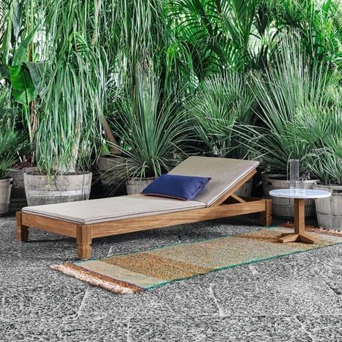 Bain de soleil de style colonial - JEKO 81 - GERVASONI - en teck / bois / avec revêtement amovible