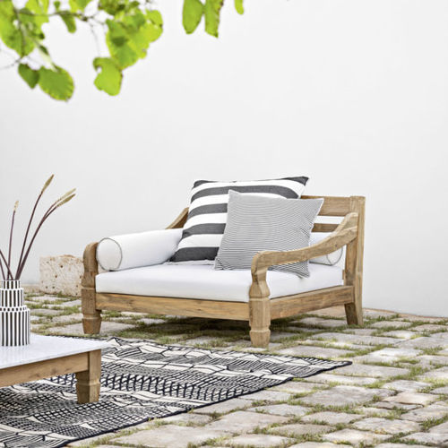 Fauteuil classique - JEKO - GERVASONI - en tissu / en teck / sur mesure