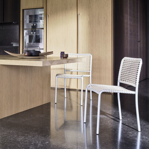 Chaise contemporaine - ALLU - GERVASONI - d'intérieur / en cuir / en corde