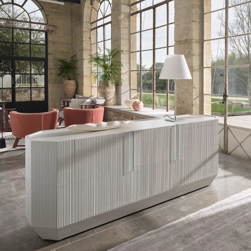 Buffet moderne - TAPIES - GERVASONI - en MDF / en verre trempé / avec étagère