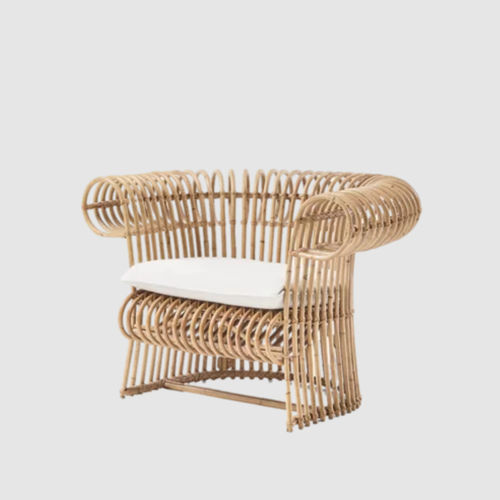 Fauteuil contemporain - R 513 - GERVASONI - en rotin / en rotin / personnalisable