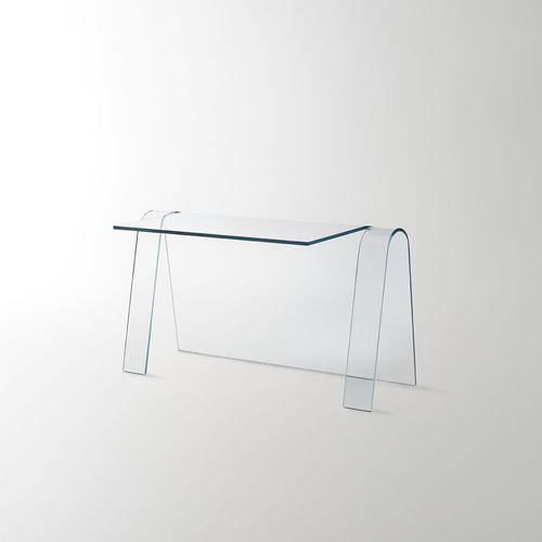 Bureau contemporain - FOLIO - GLAS ITALIA - en verre / piétement en panneaux