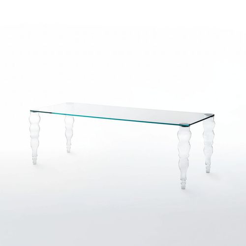 Table contemporaine - POST MODERN  - GLAS ITALIA - en verre laqué / rectangulaire / ronde
