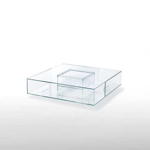 Table basse contemporaine - SEASONS  - GLAS ITALIA - en verre / carrée / avec jardinière