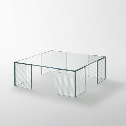 Table basse contemporaine - GRID - GLAS ITALIA - en verre / rectangulaire / carrée