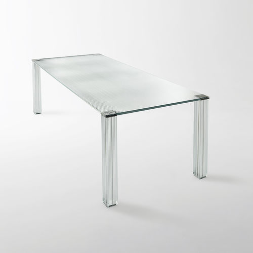 Table contemporaine - CRYPTEE' - GLAS ITALIA - en verre / rectangulaire / carrée