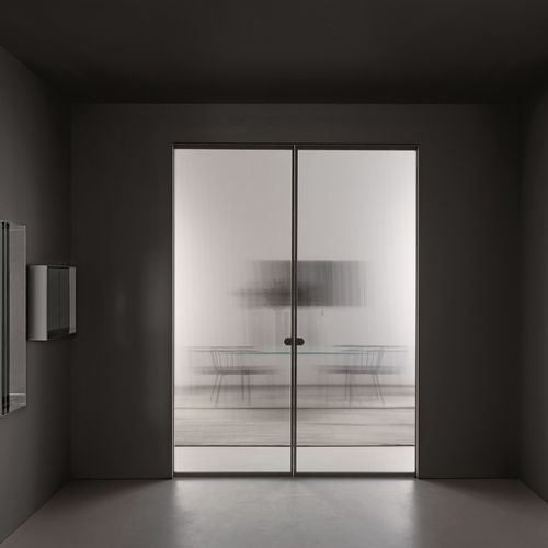 Porte d'intérieur - ALADIN - GLAS ITALIA - en verre / en aluminium / coulissante