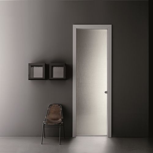 Porte d'intérieur - ALADIN FRAME - GLAS ITALIA - en verre / en aluminium / à galandage