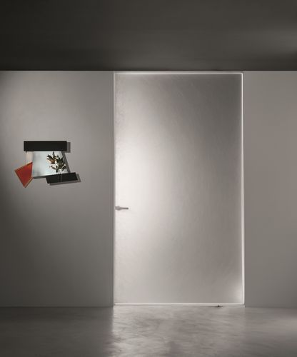 Porte d'intérieur - ALADIN PLAIN - GLAS ITALIA - en verre / en aluminium / à pivot