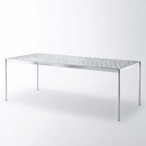 Table contemporaine - FRAGMENT - GLAS ITALIA - en aluminium / avec piètement en aluminium / rectangulaire