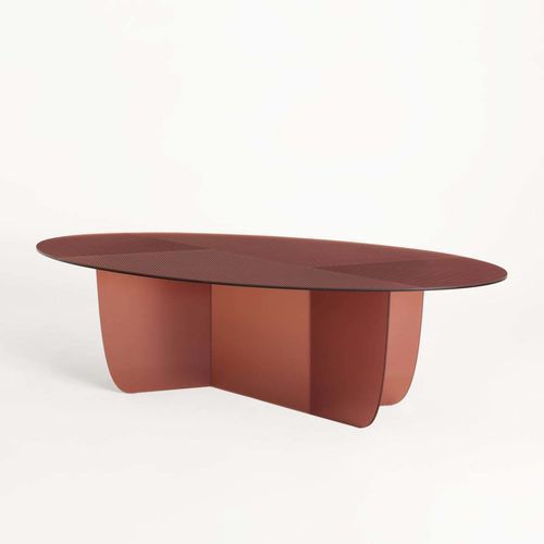 Table basse contemporaine - AKUR - GLAS ITALIA - en verre / avec piètement en verre / ovale