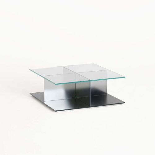 Table basse moderne - CARTESIO - GLAS ITALIA - en verre trempé / avec piètement en verre trempé / avec piètement en verre laqué