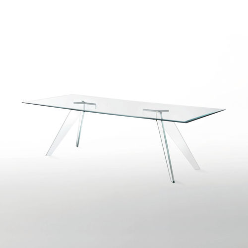 Table à manger contemporaine - ALISTER - GLAS ITALIA - en verre / rectangulaire / ronde