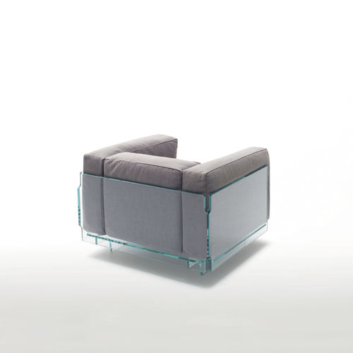 Fauteuil contemporain - CRYSTAL LOUNGE  - GLAS ITALIA - en tissu / en verre / transparent