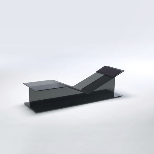 Chaise longue contemporaine - I-BEAM  - GLAS ITALIA - en verre / noire / par Jean-Marie Massaud