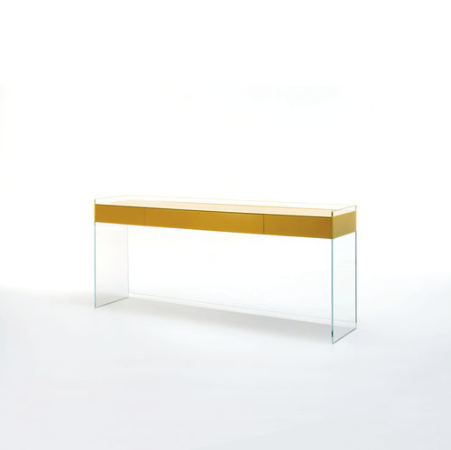 Console contemporaine - FLOAT  - GLAS ITALIA - en verre / rectangulaire / avec tiroir