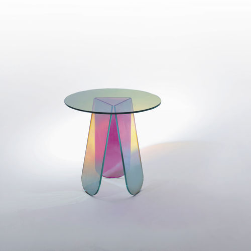 Table basse contemporaine - SHIMMER  - GLAS ITALIA - en verre / ronde / ovale
