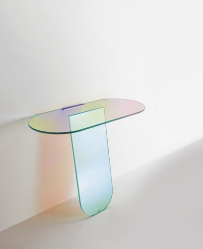 Console contemporaine - SHIMMER  - GLAS ITALIA - en verre / ovale / murale