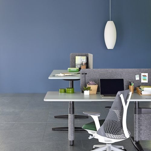 Bureau pour open space - ATLAS - Herman Miller - sur pied / pour 2 personnes / contemporain