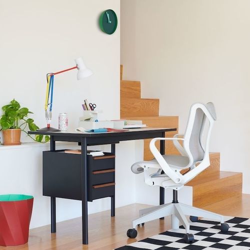 Bureau sur pied - MODE - Herman Miller - design minimaliste / bois / en acier