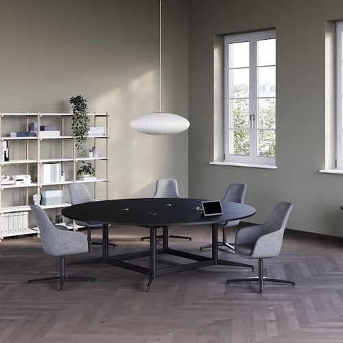 Guéridon contemporain - CIVIC - Herman Miller - en placage de bois / en marbre / en mélaminé