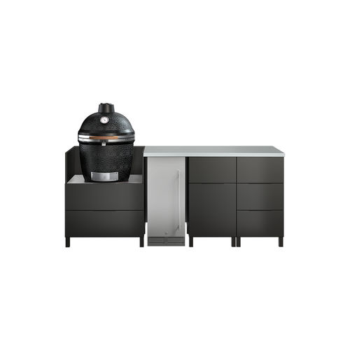 Cuisine contemporaine - ESSENCE ESS-NAT-I5C-NX - JULIEN - en granite / en acier inoxydable / avec îlot