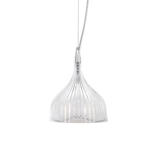 Lampe suspension - E' - Kartell - en métal chromé / en polycarbonate / contemporaine