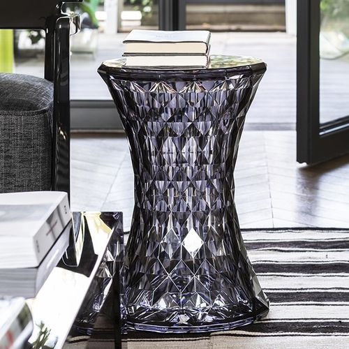 Tabouret contemporain - STONE - Kartell - en polycarbonate / avec piètement en polycarbonate / piètement central