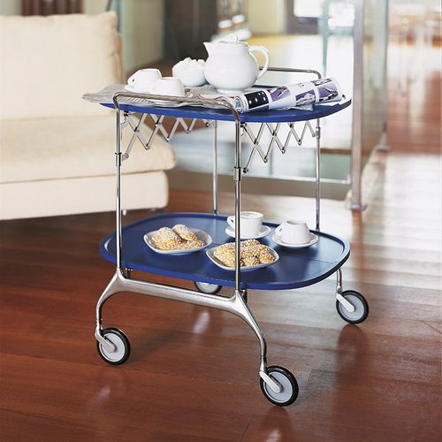 Chariot de service - GASTONE - Kartell - pliant / en aluminium / en acier chromé
