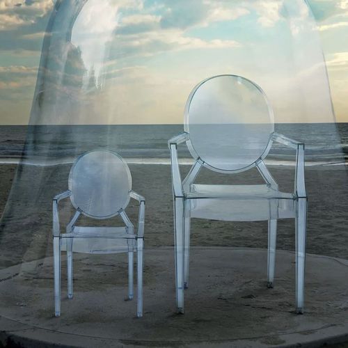 Chaise contemporaine - LOULOU GHOST - Kartell - d'intérieur / en polycarbonate / avec piètement en polycarbonate
