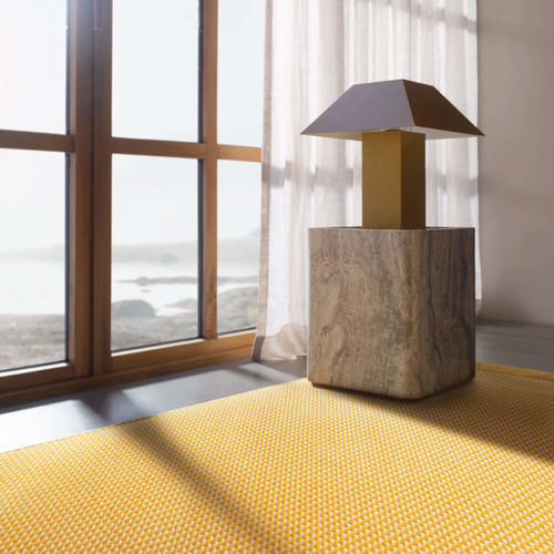 Tapis design scandinave - BONBON 448 LEMON - KASTHALL - uni / en laine / en lin