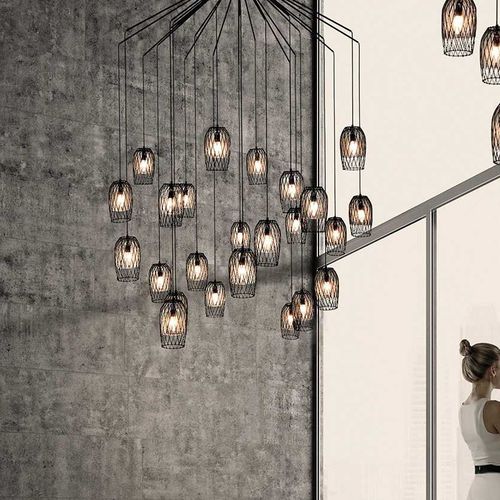 Suspension - CONSTELLATION - Kenneth Cobonpue - en acier / en verre / contemporaine
