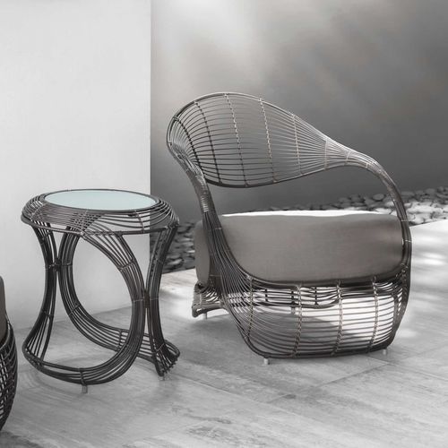 Fauteuil contemporain - MANOLO - Kenneth Cobonpue - en rotin / en acier / en nylon