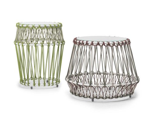 Table d'appoint contemporaine - RINGO - Kenneth Cobonpue - en aluminium / en polyéthylène / ronde