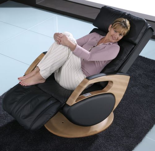 Fauteuil de massage en cuir - Domo - KEYTON - avec repose-pieds
