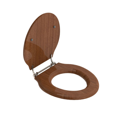 Lunette de toilettes en acajou - LB 724 series - LEFROY BROOKS - blanche / noire / marron