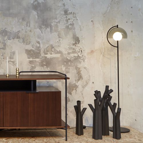 Lampe sur pied - HOOD - Ligne Roset - en acier / en verre fumé / design