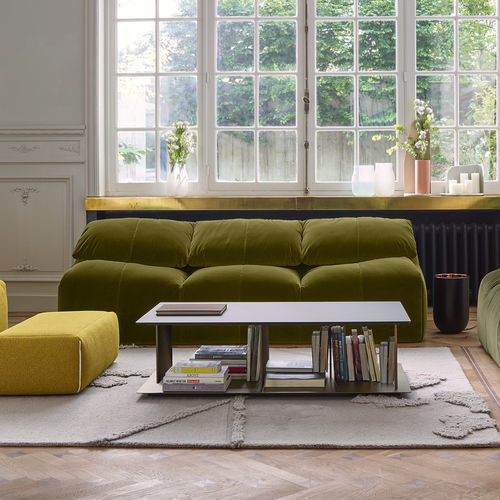 Canapé contemporain - PLUMY - Ligne Roset - en tissu / en mousse de polyuréthane / en cuir