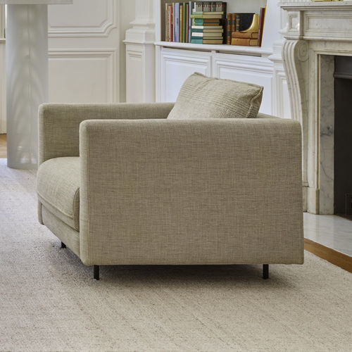 Fauteuil contemporain - ENKI - Ligne Roset - en cuir / en tissu / en acier