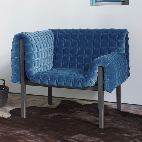 Fauteuil design - RUCHÉ - Ligne Roset - en cuir / en tissu / en bois massif