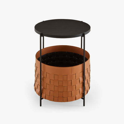 Table d'appoint design - CESTINO - Ligne Roset - en acier laqué / en MDF / en rotin